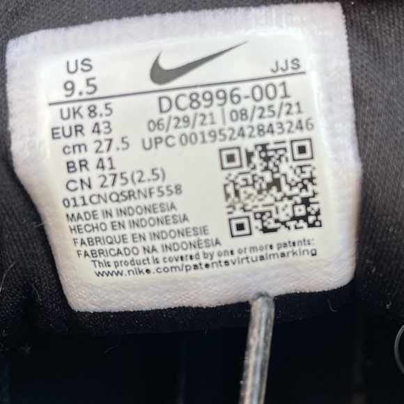 Nike mens Zoom Span 4 Road Running Shoes Black/White-dark Smoke Gray. Size 9.5 - Picture 8 of 10